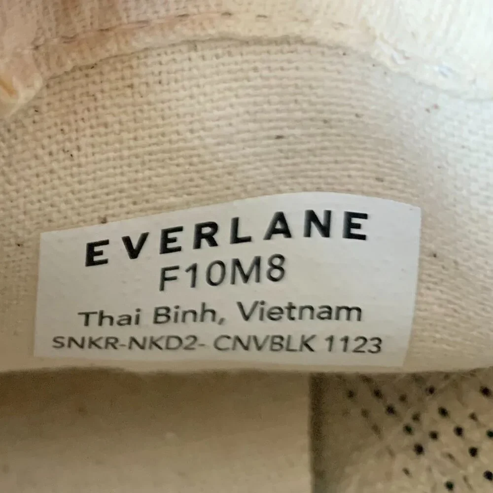 EUC Everlane The Tread-Bare Sneaker, Women's 10, Natural Canvas/Black - Picture 13 of 14